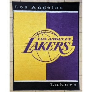 Vintage Los Angeles Lakers Biederlack Throw Blanket NBA Made in USA 72x55 LA